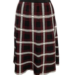 NYC Black and Red Checkered A-Line Modest Skirt Small